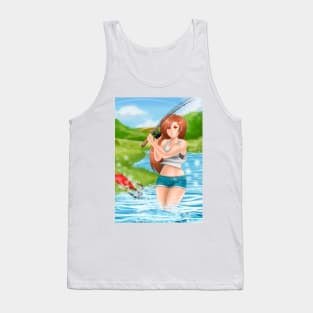 anime girl fishing Tank Top